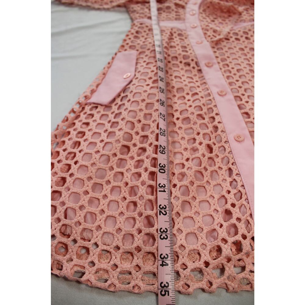 Self-Portrait Pink Eyelet Ruffle Dress - Picture 9 of 9